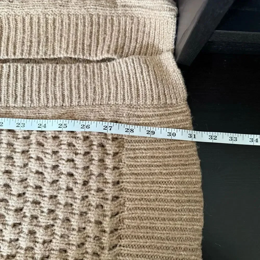 Everlane Open Long Cardigan Sweater Sz XS Camel Oversized Wool Alpaca Blend